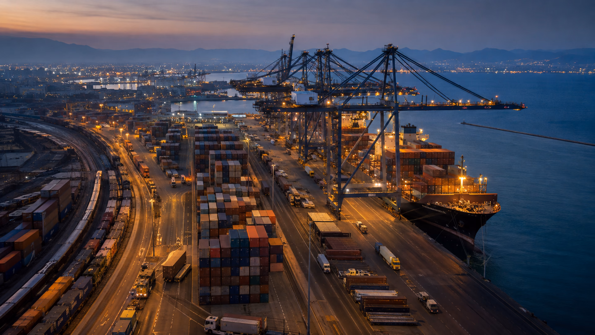Container port linking Egypt and Middle East merchandise trade routes
