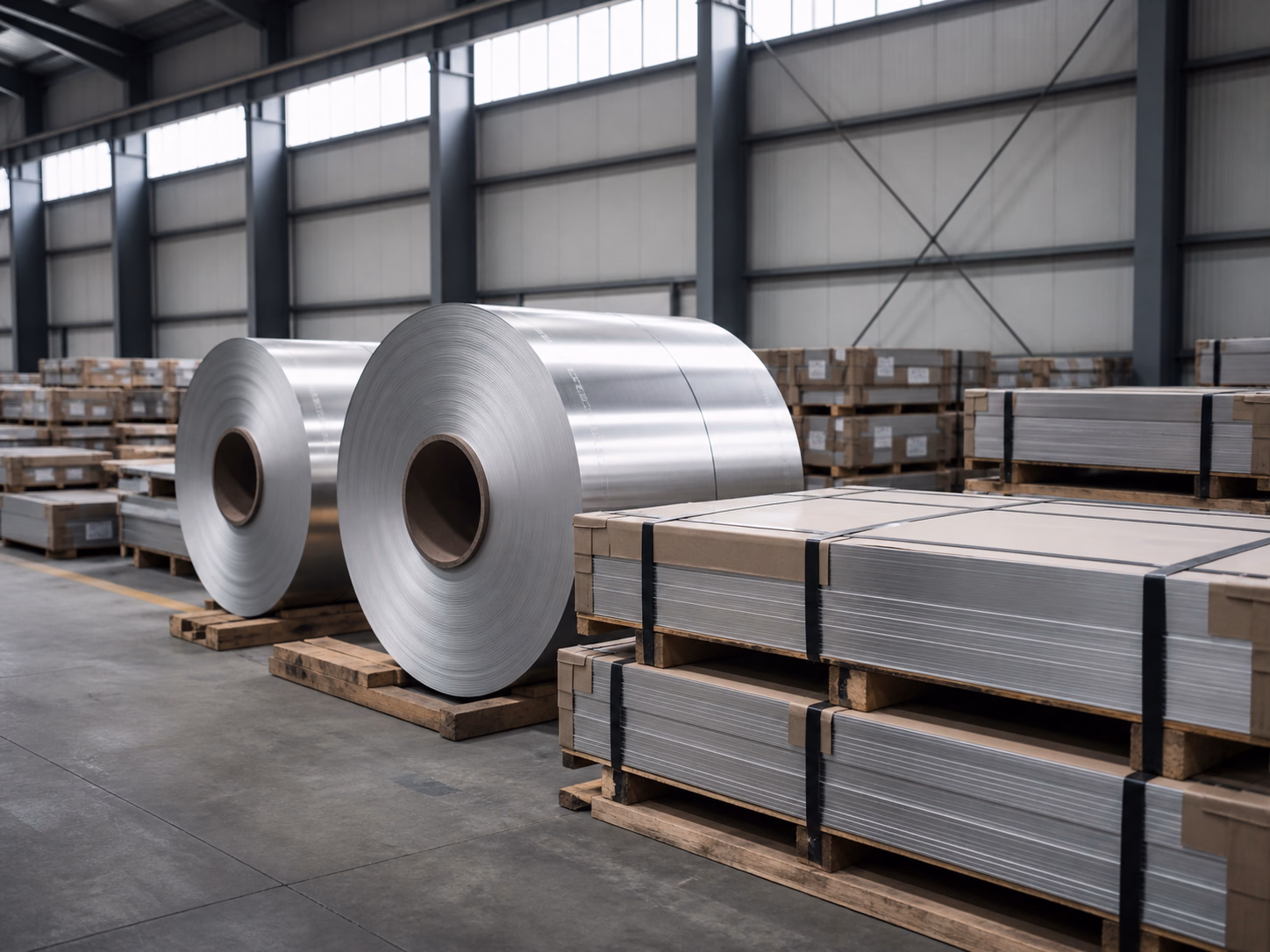 Aluminium sheet coils and flat sheets