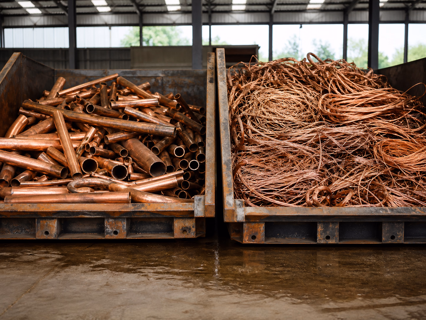 Segregated clean copper scrap
