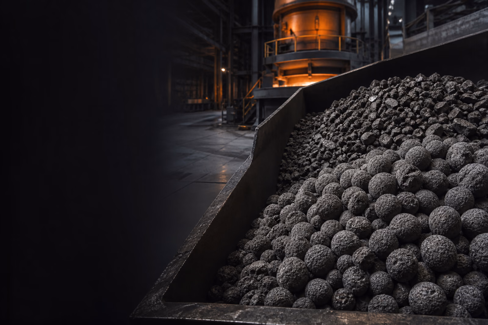 Direct reduced iron in a steelmaking charge area